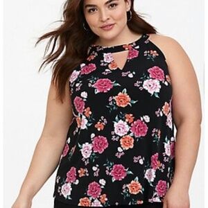 Torrid Black Floral Studio Goddess Tank Size 2X